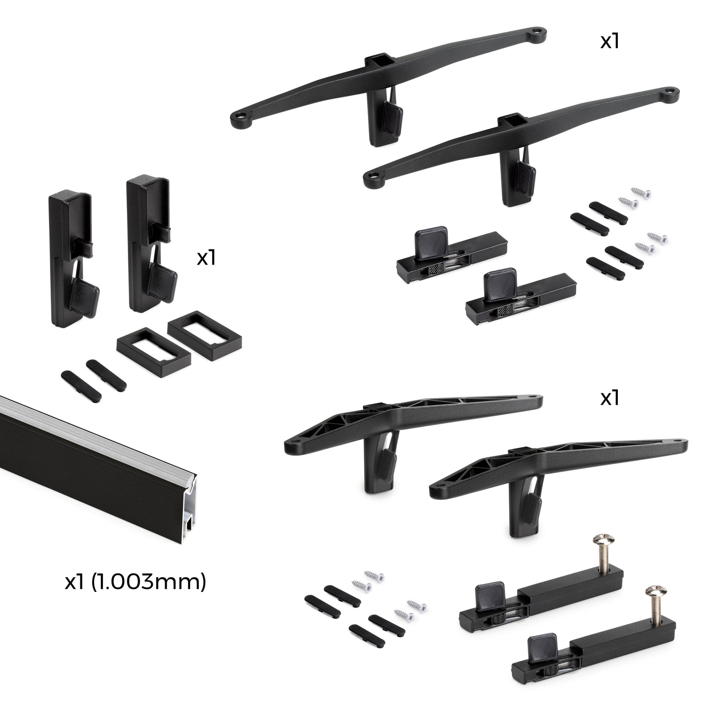 Kit Zero di supporti per mensole in legno, modulo e barra appendiabiti