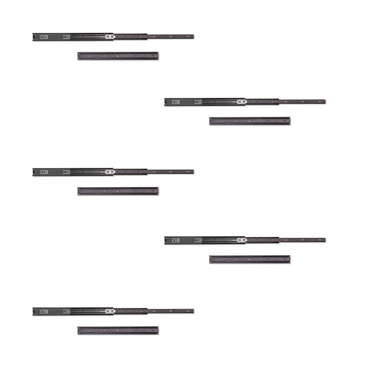 Guide a sfera per cassetti ad estrazione totale, altezza 45 mm