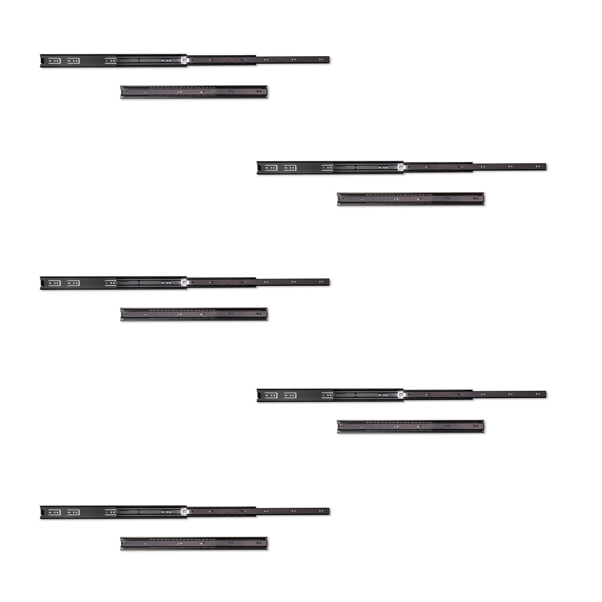 Guide a sfera per cassetti ad estrazione totale, altezza 45 mm