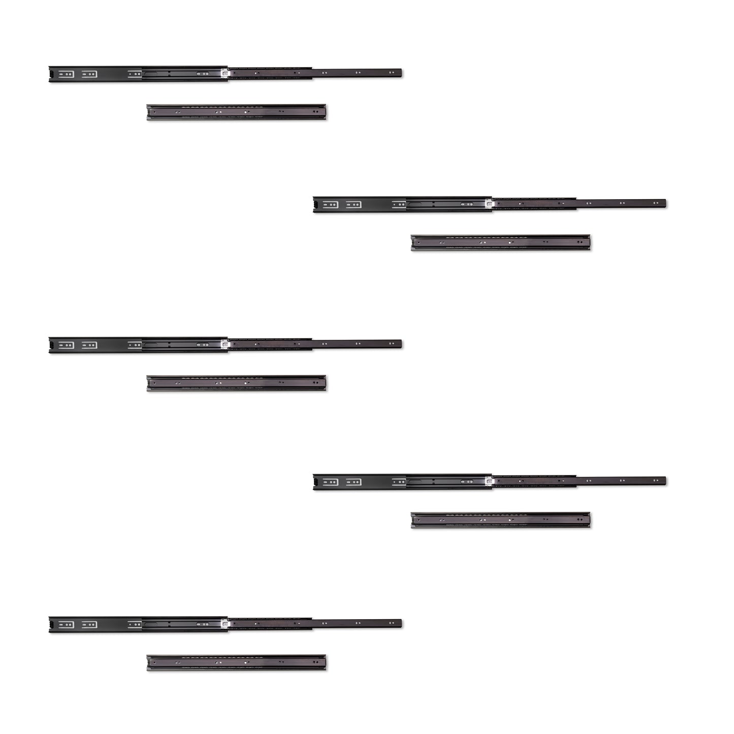 Guide a sfera per cassetti ad estrazione totale, altezza 45 mm
