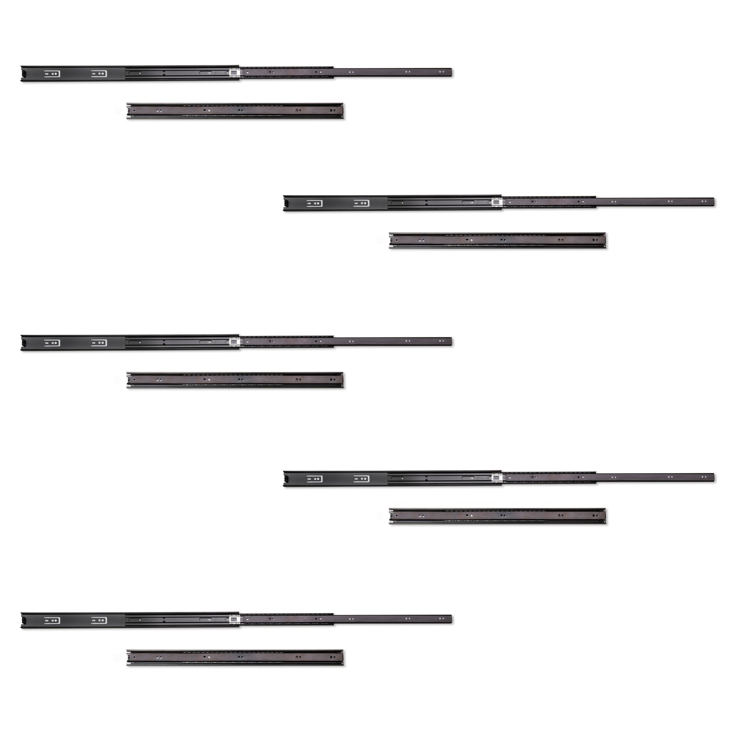 Guide a sfera per cassetti ad estrazione totale, altezza 45 mm