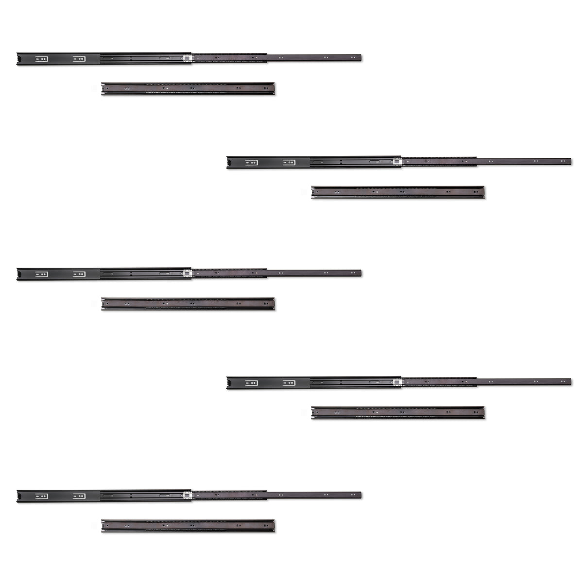 Guide a sfera per cassetti ad estrazione totale, altezza 45 mm