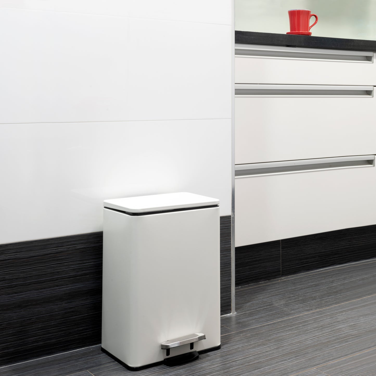 Pattumiera rettangolare esterna Recycle con apertura a pedale