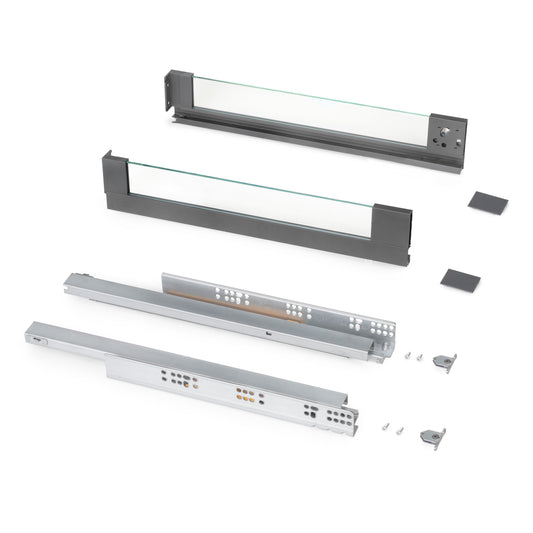 Cassetto esterno Vertex 40 kg altezza 93mm con sponde in vetro