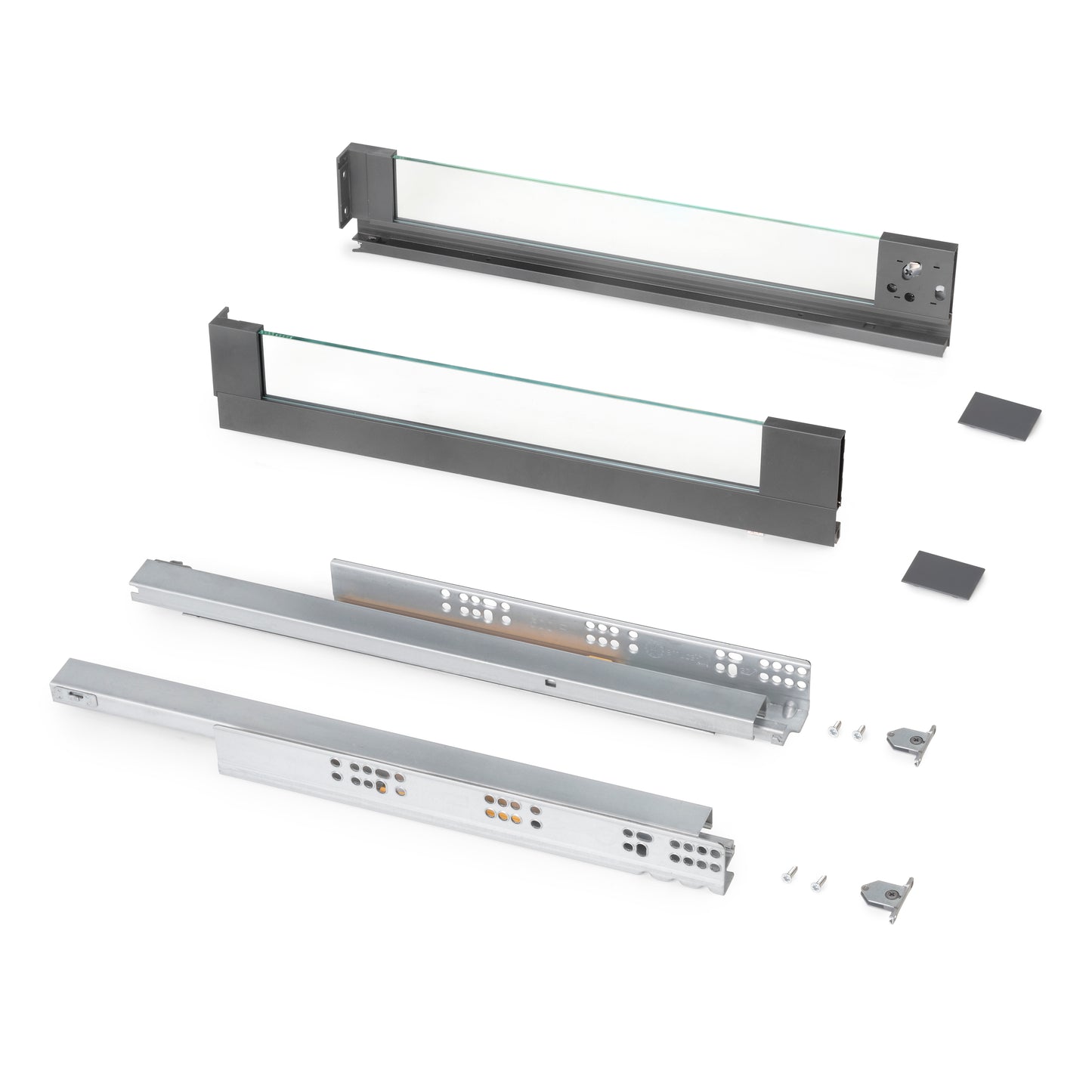 Cassetto esterno Vertex 40 kg altezza 93mm con sponde in vetro
