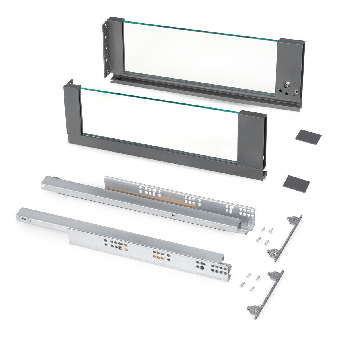 Cassetto esterno Vertex 40 kg altezza 178mm con sponde in vetro