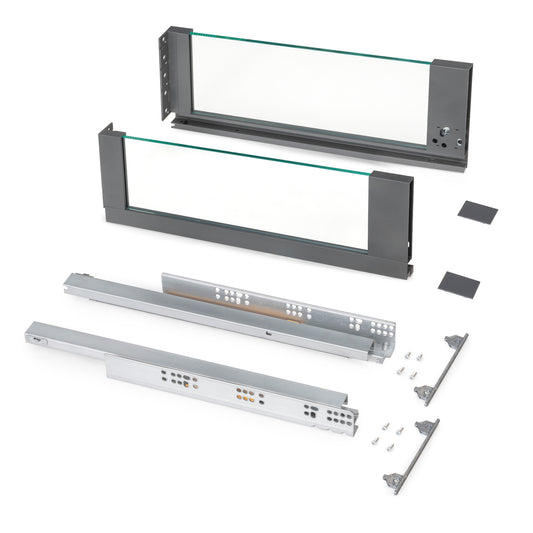 Cassetto esterno Vertex 40 kg altezza 178mm con sponde in vetro
