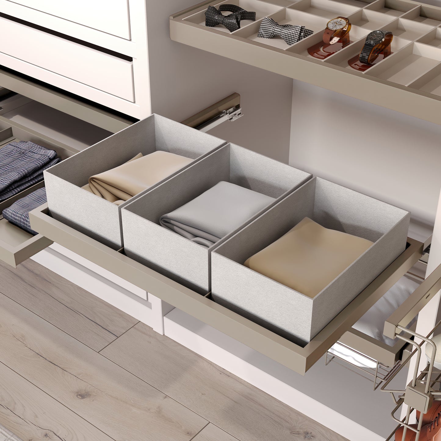 Kit vassoio e telaio con guide Hack per armadio