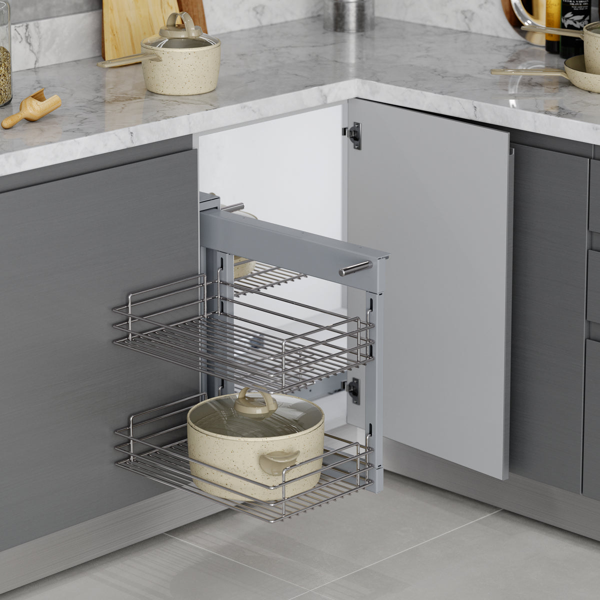 Sistema estraibile angolare Suprastar per mobile da cucina