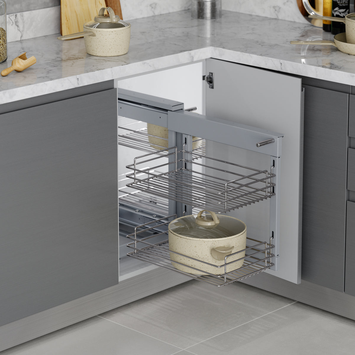 Sistema estraibile angolare Suprastar per mobile da cucina