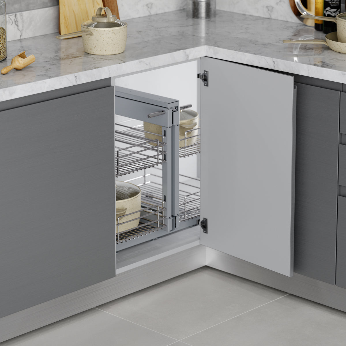 Sistema estraibile angolare Suprastar per mobile da cucina