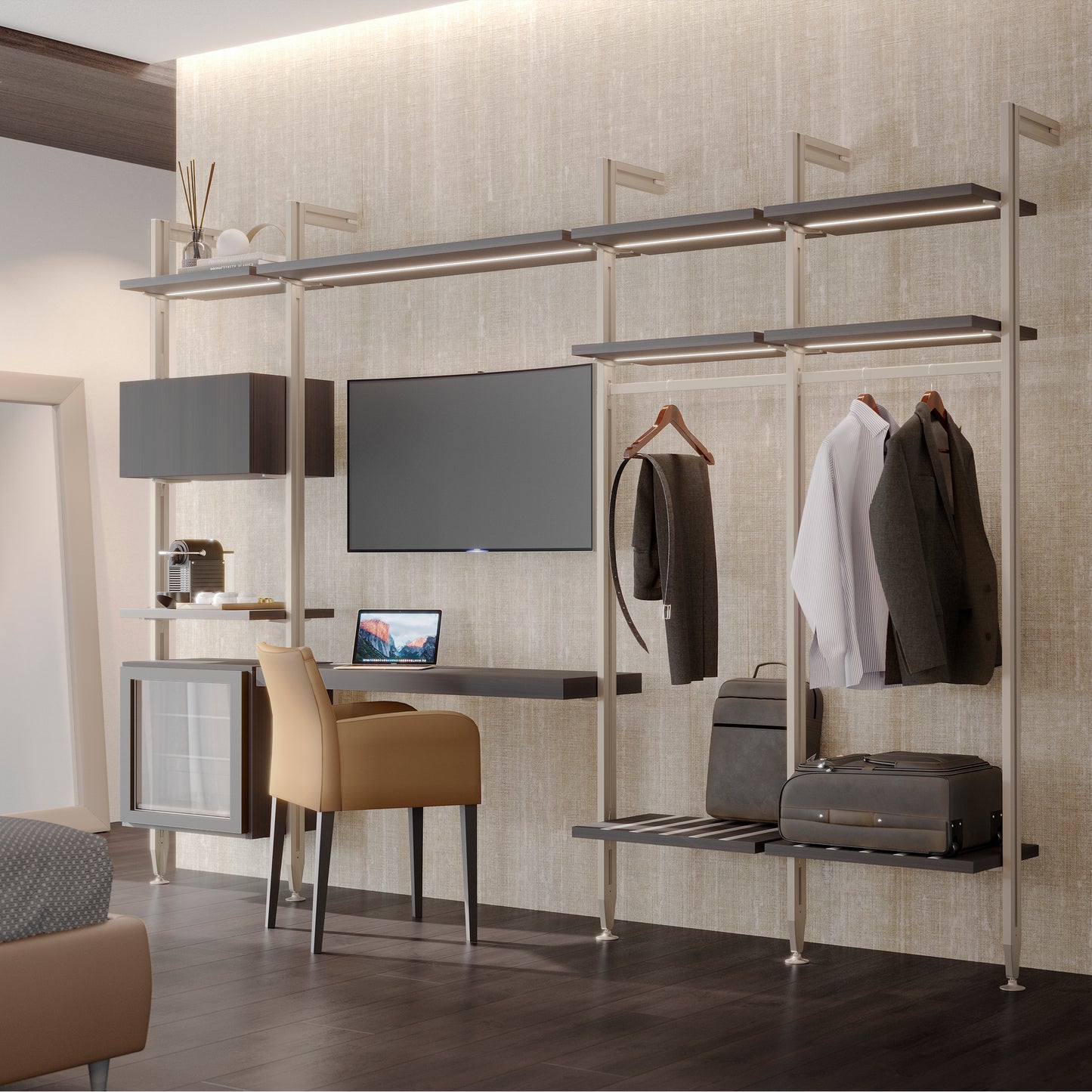 Kit Zero di supporti per mensole in legno e moduli