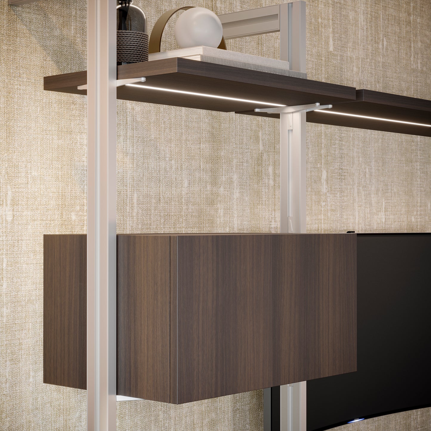 Kit Zero di supporti per mensole in legno e moduli