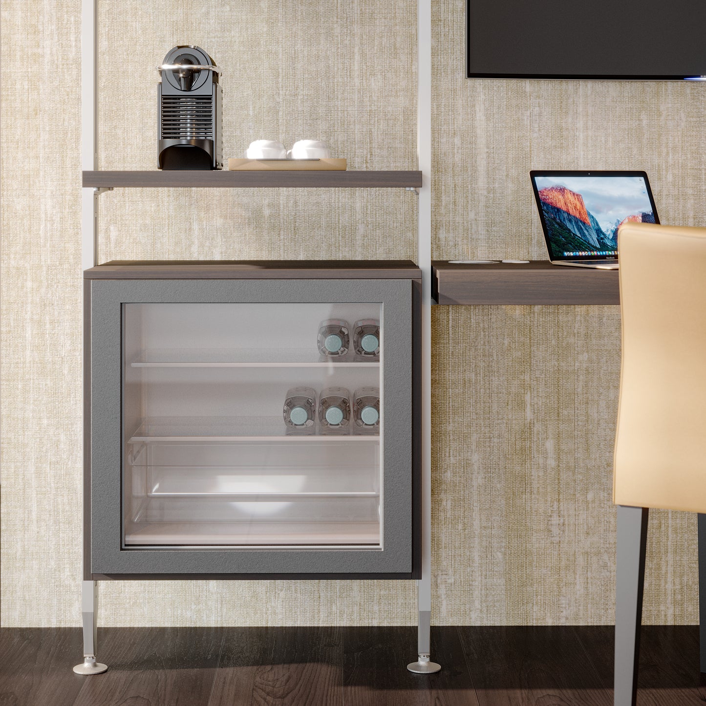 Kit Zero di supporti per mensole in legno, modulo e barra appendiabiti