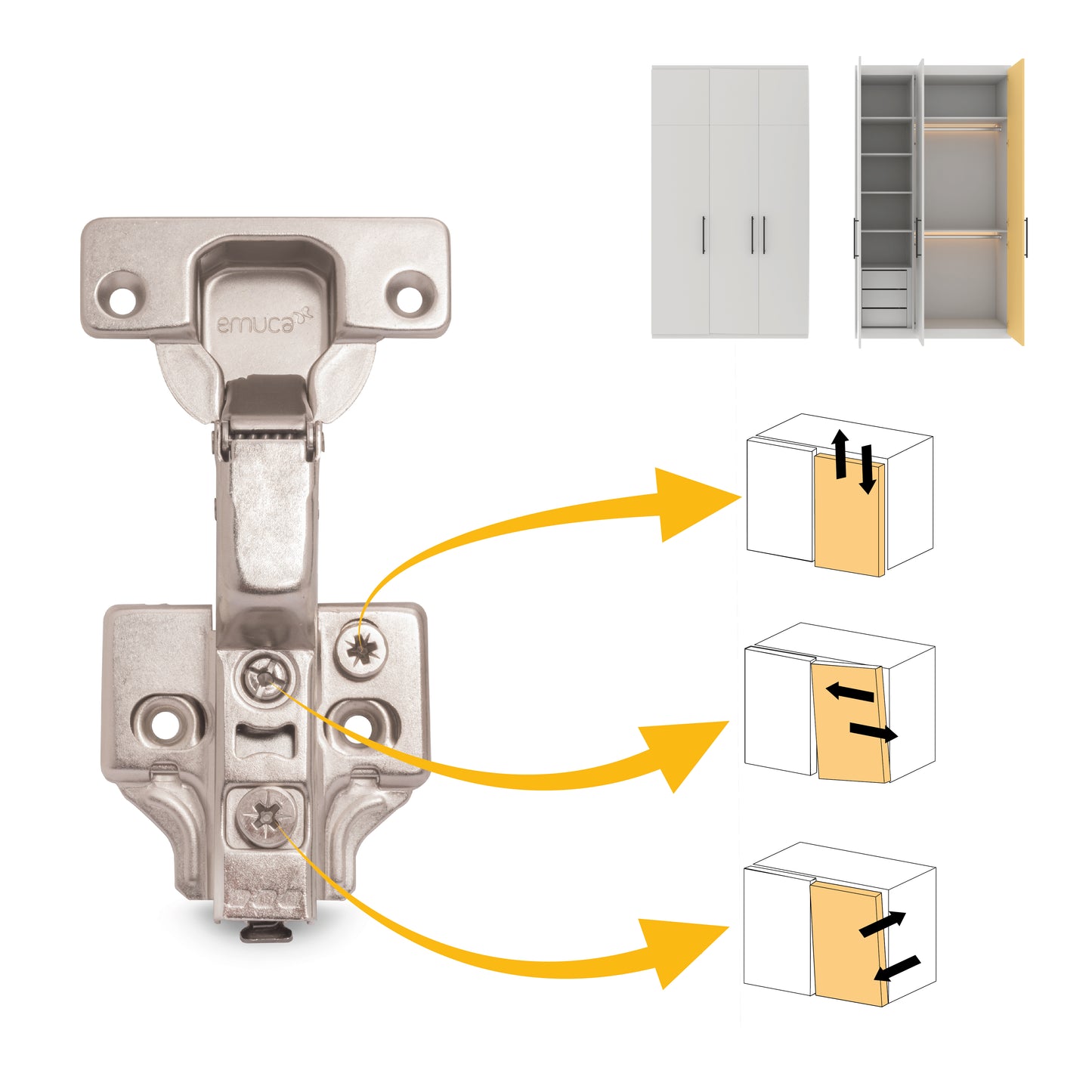 Kit cerniera collo alto X92 con chiusura ammortizzata e basetta