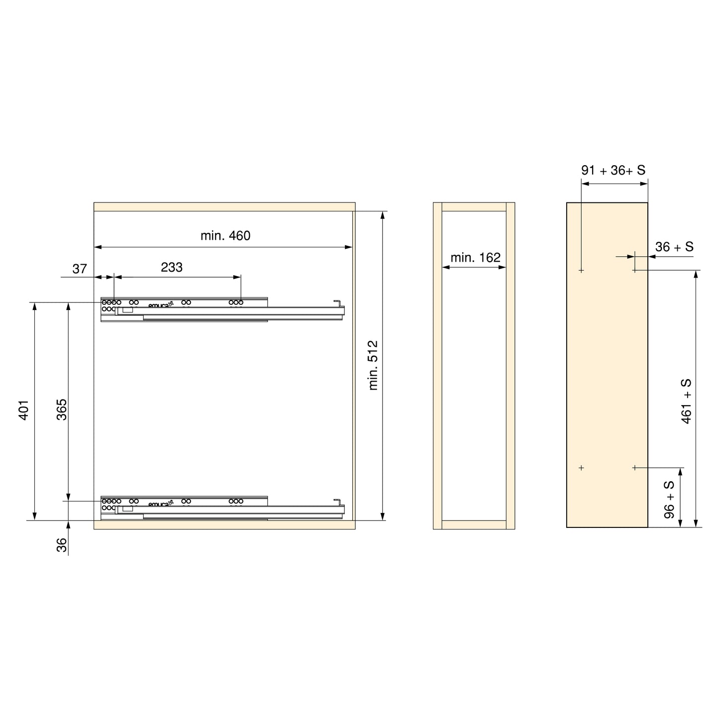 Portabottiglie laterale estraibile SupraMax con chiusura soft