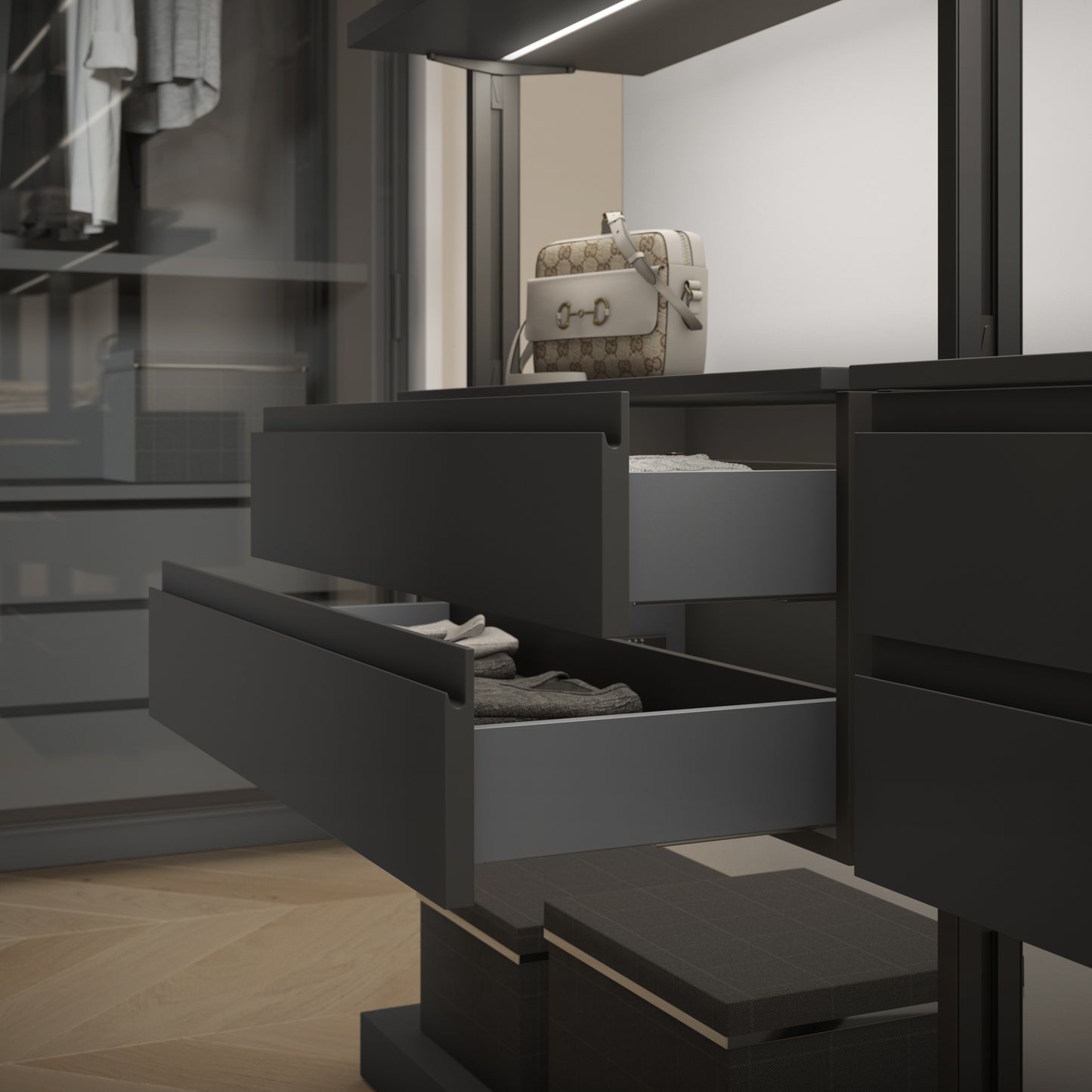 Cassetto esterno Vertex 40kg altezza 93mm per pannello da 18mm