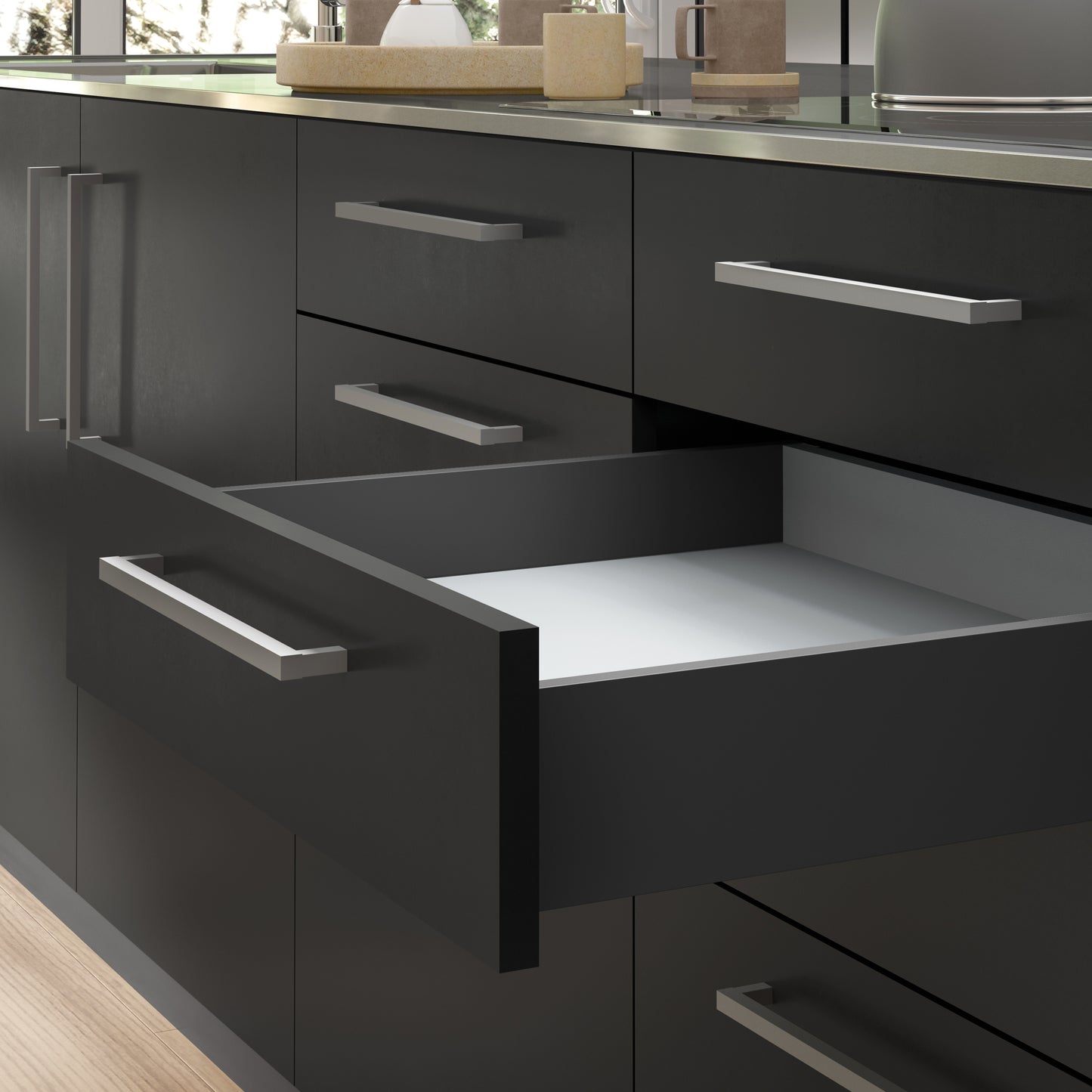 Cassetto esterno Vertex 40kg altezza 93mm per pannello da 18mm