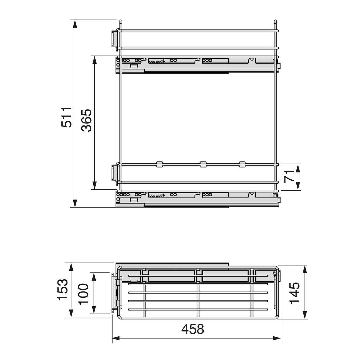 Portabottiglie laterale estraibile TitaneMax con chiusura soft