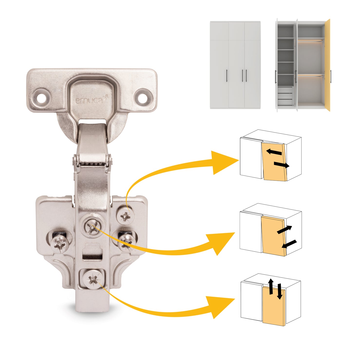 Kit cerniera collo dritto X91N e basetta