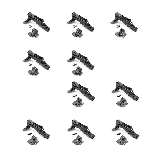 Kit cerniera collo dritto X91 da apertura 165 con chiusura amortizzata e basetta