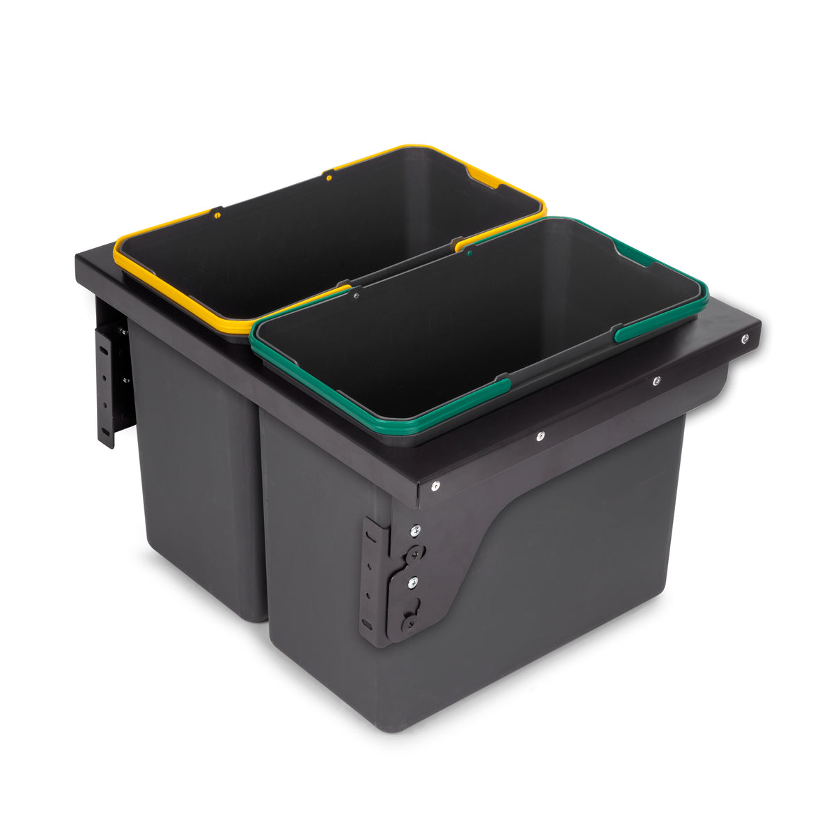 Pattumiere per la raccolta differenziata Recycle 2 x 24L per cucina con fissaggio laterale ed estrazione manuale