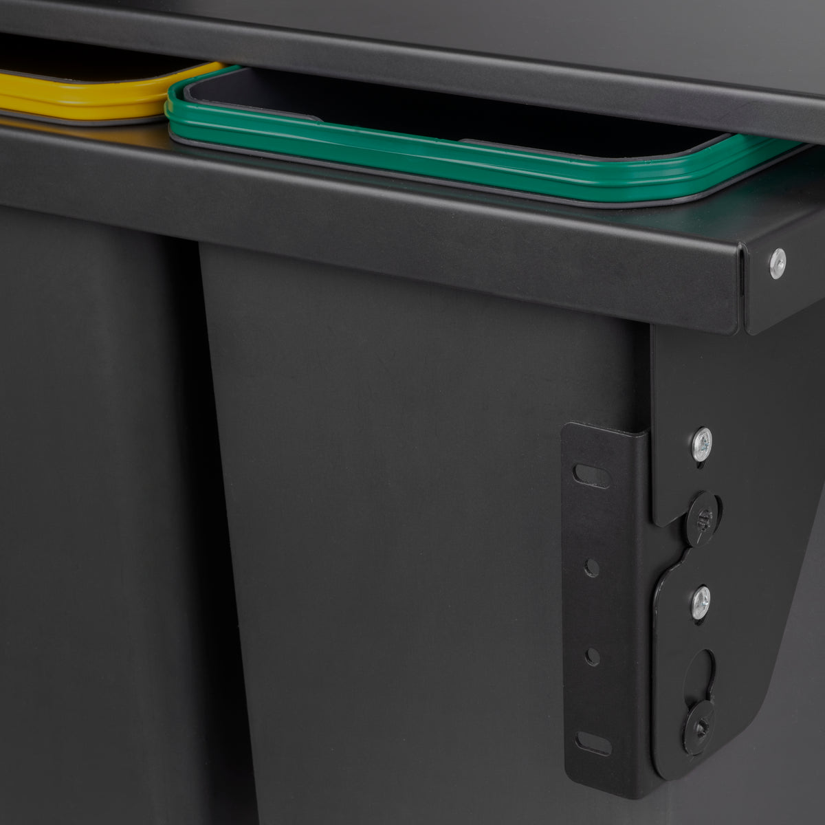 Pattumiere per la raccolta differenziata Recycle 2 x 24L per cucina con fissaggio laterale ed estrazione manuale