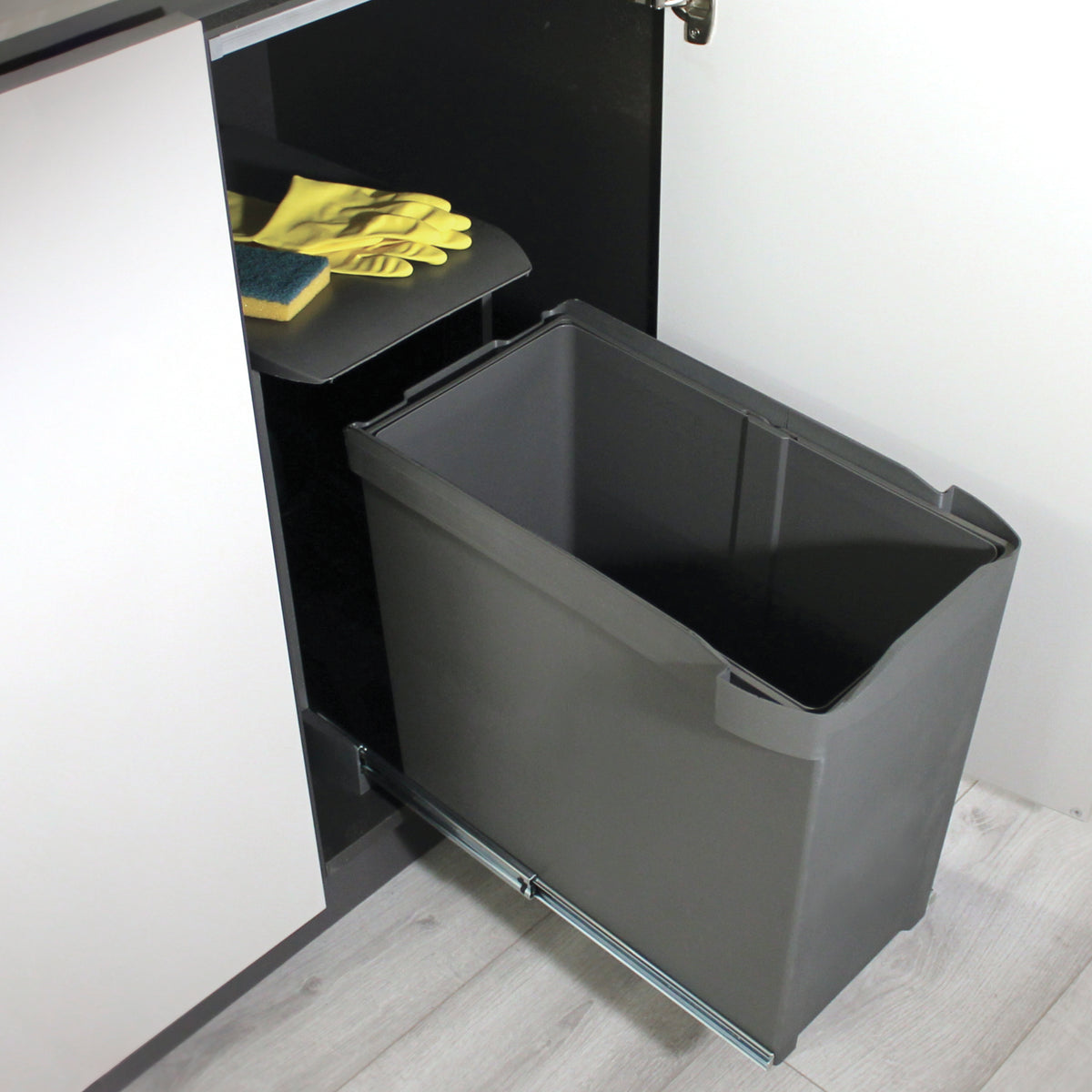 Pattumiera per raccolta differenziata per cucina, 1 x 30L, fissaggio inferiore, estrazione automatica