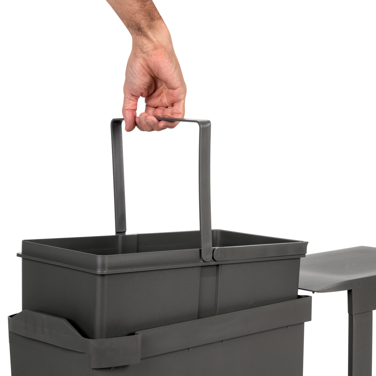Pattumiera per raccolta differenziata per cucina, 1 x 30L, fissaggio inferiore, estrazione automatica