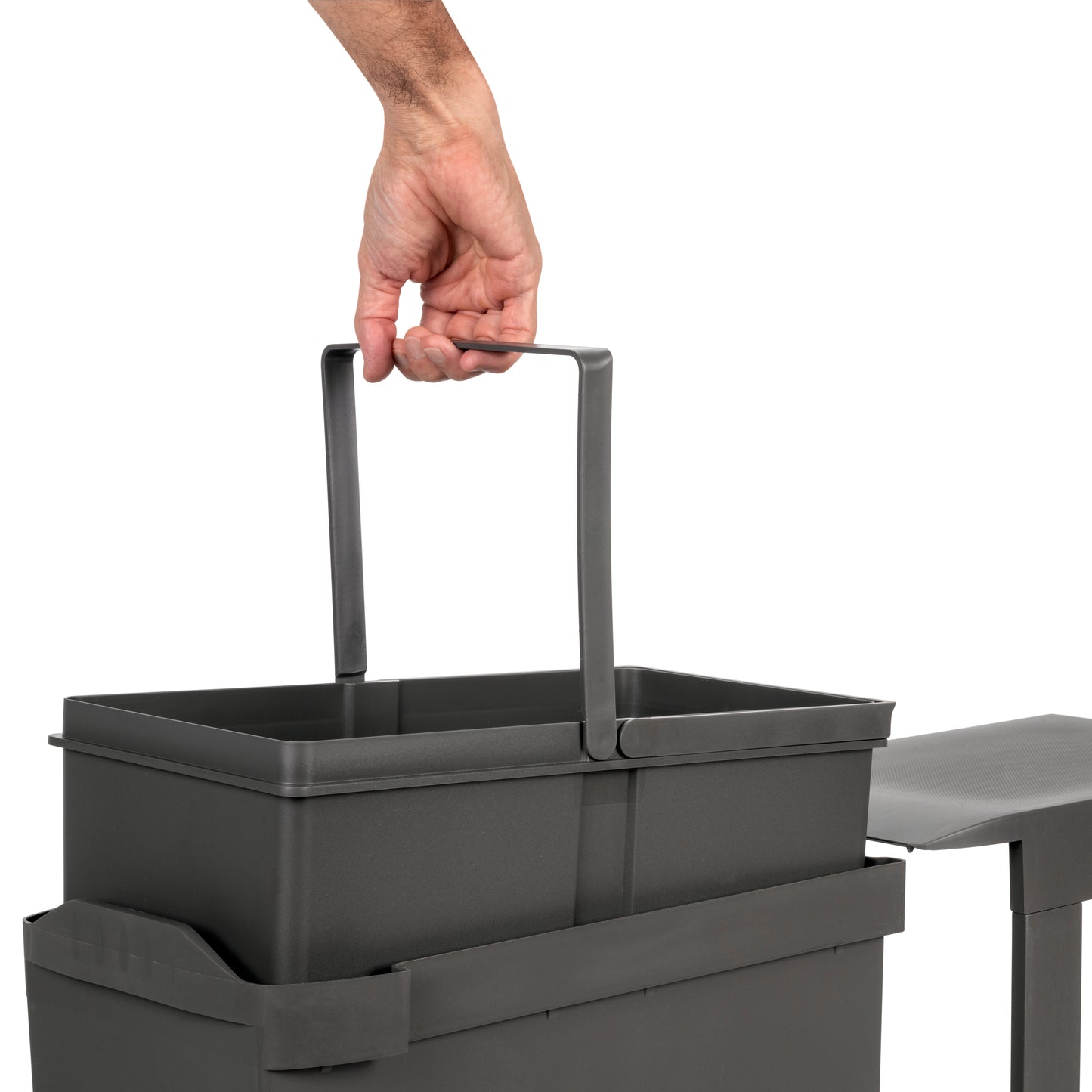 Pattumiera per raccolta differenziata per cucina, 1 x 30L, fissaggio inferiore, estrazione automatica