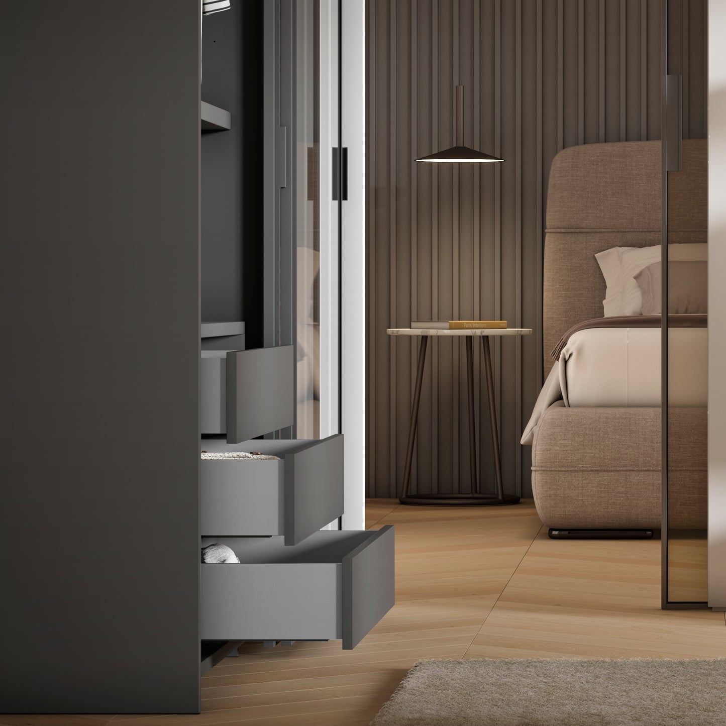 Cassetto esterno Vertex, 40kg, altezza 131mm e regolazione 3D