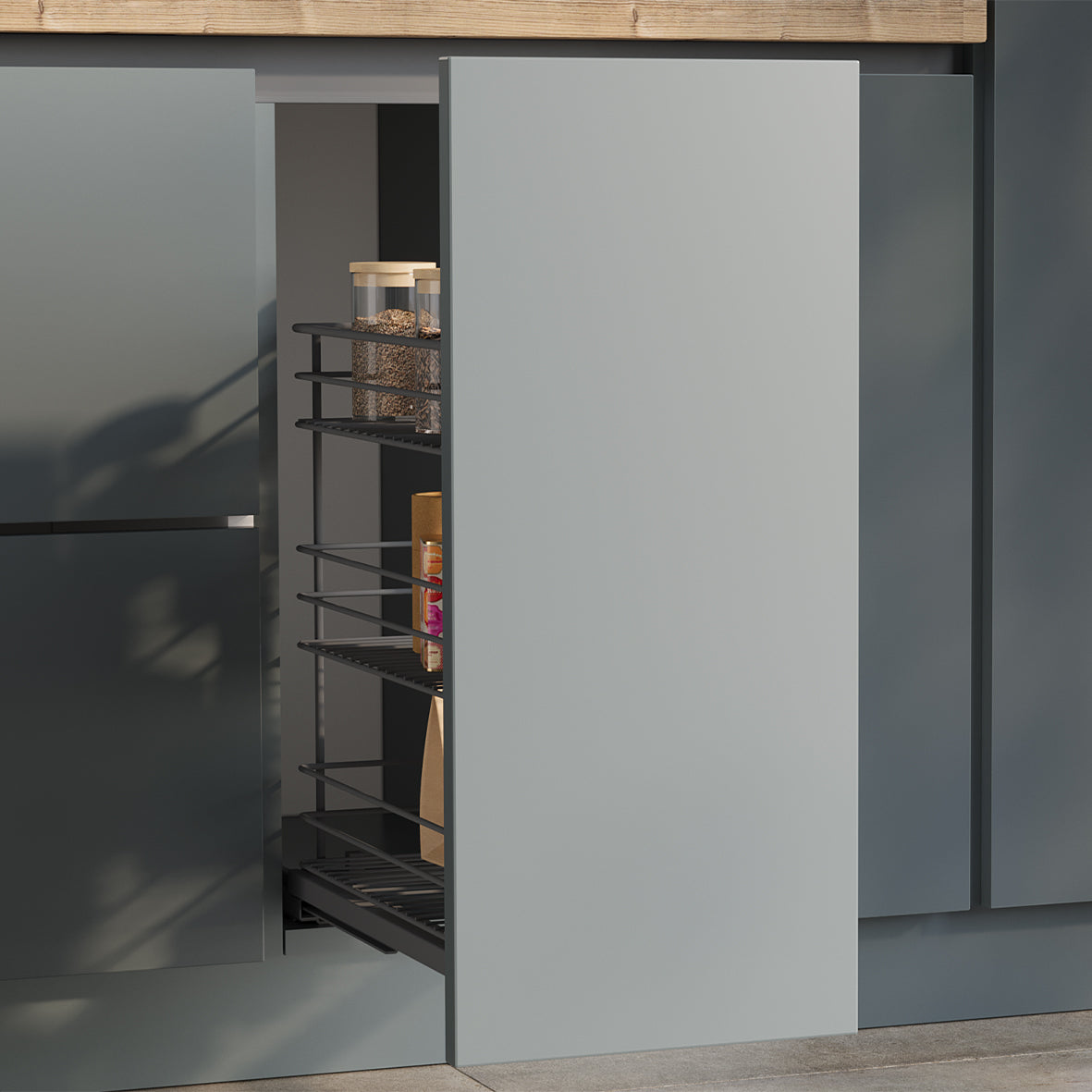 Carrello estraibile Titane con fissaggio inferiore e chiusura soft