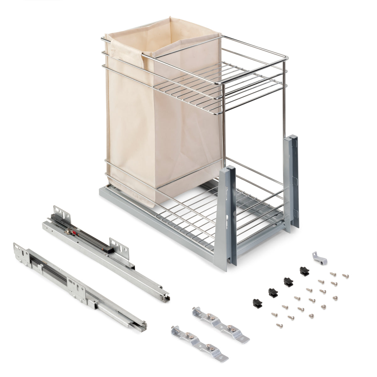 Carrello estraibile con cestelli e carrello del pane Supra con fissaggio inferiore e chiusura soft