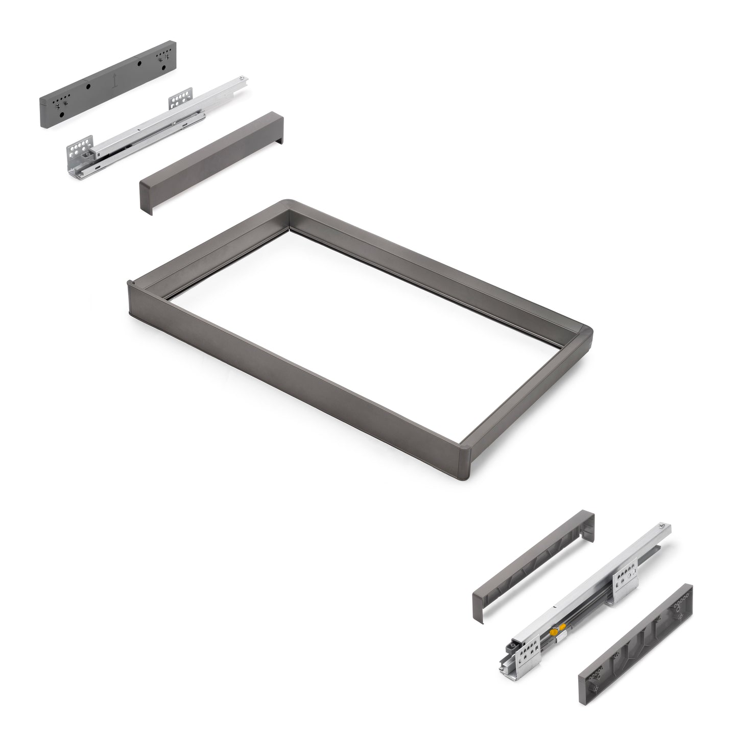 Telaio con guide a estrazione totale e chiusura morbida per accessori per armadi Quartz