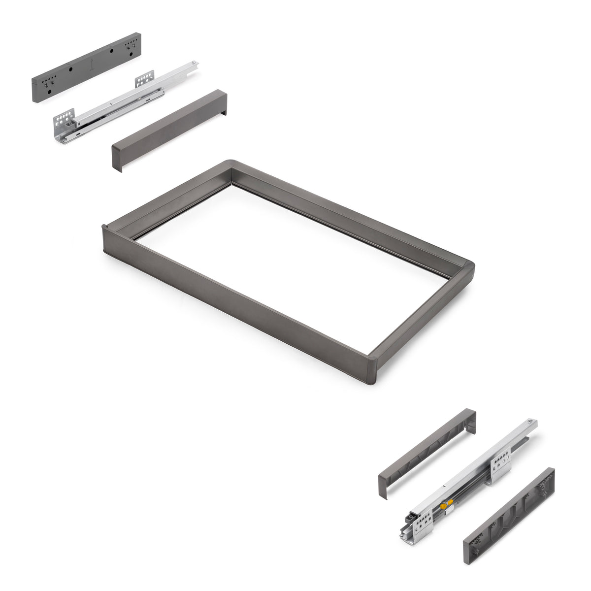 Telaio con guide a estrazione totale e chiusura morbida per accessori per armadi Quartz