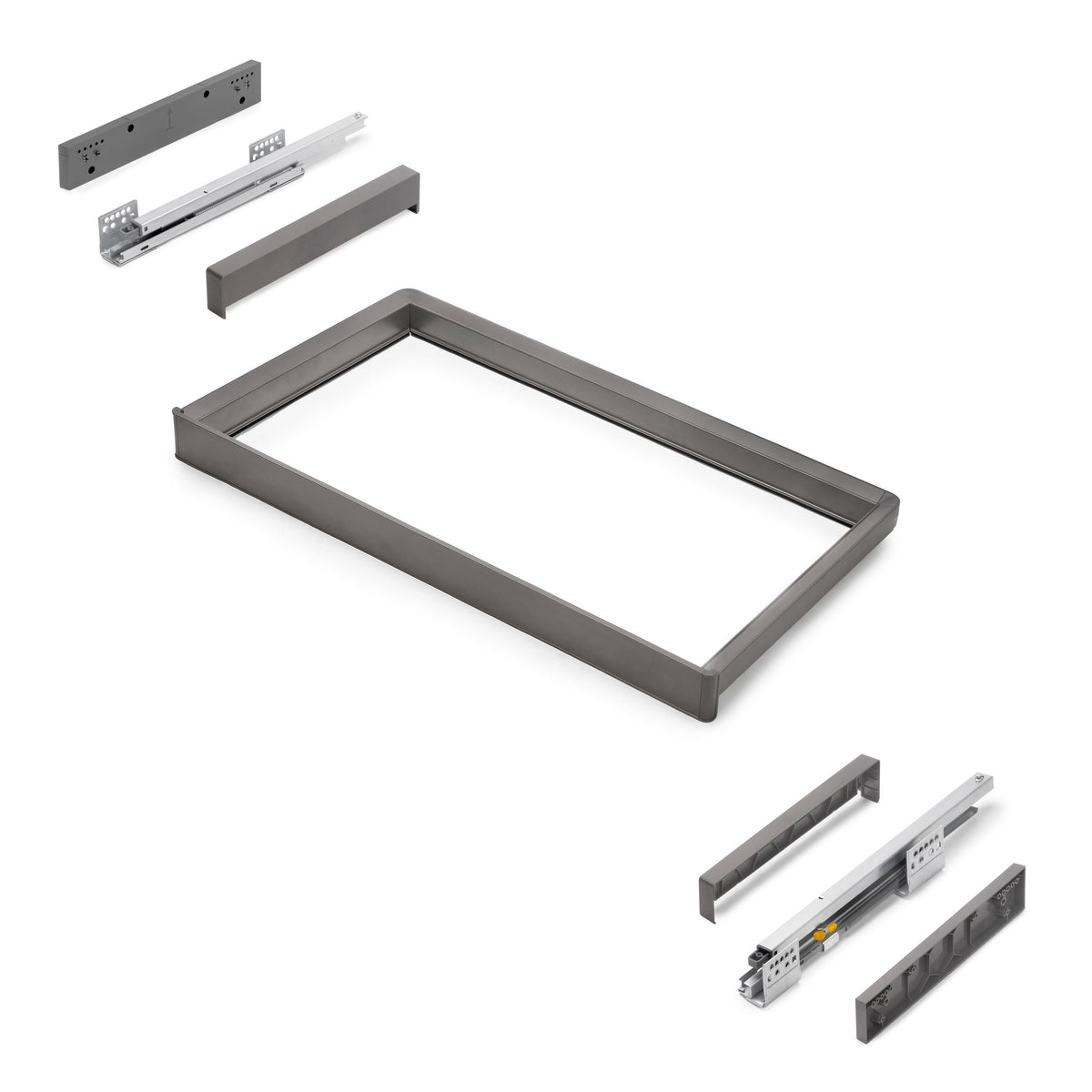 Telaio con guide a estrazione totale e chiusura morbida per accessori per armadi Quartz