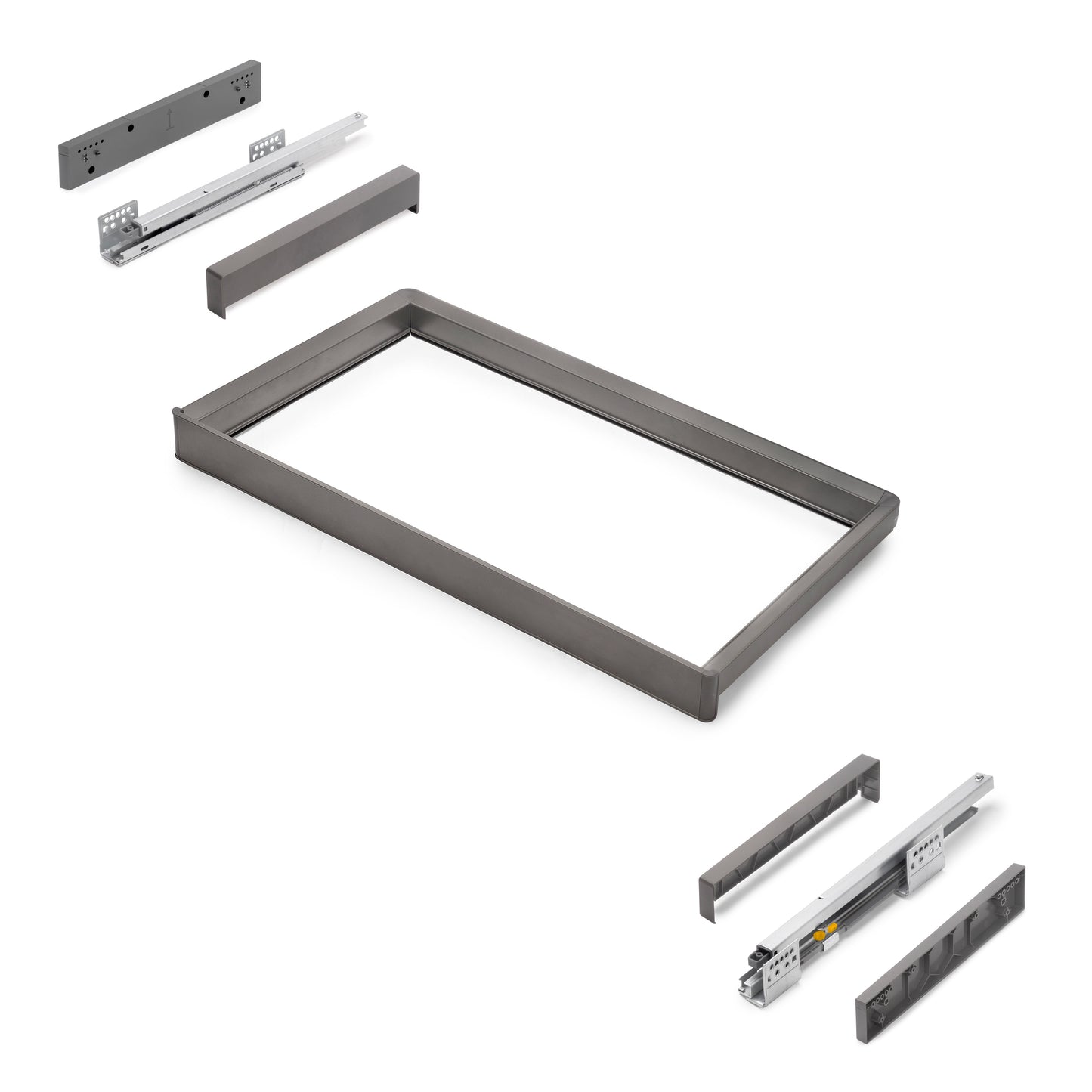 Telaio con guide a estrazione totale e chiusura morbida per accessori per armadi Quartz