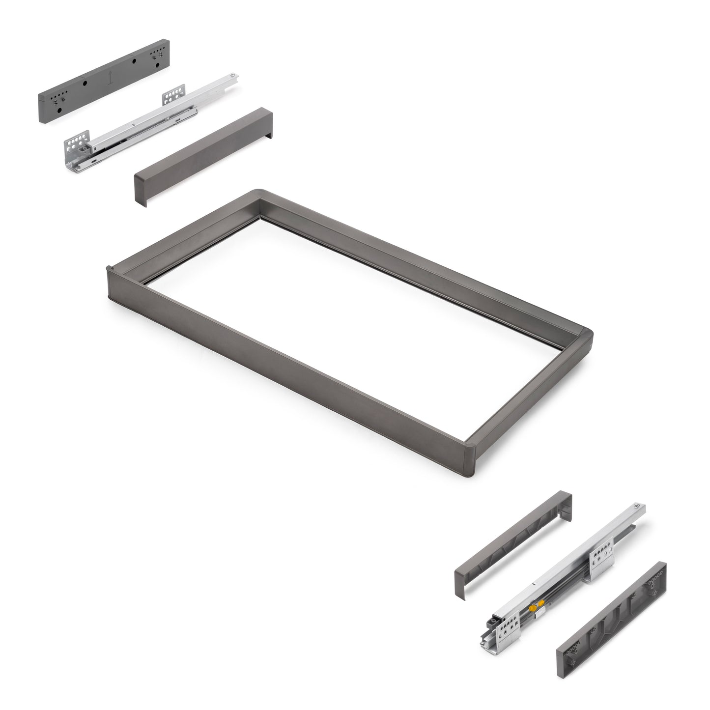 Telaio con guide a estrazione totale e chiusura morbida per accessori per armadi Quartz