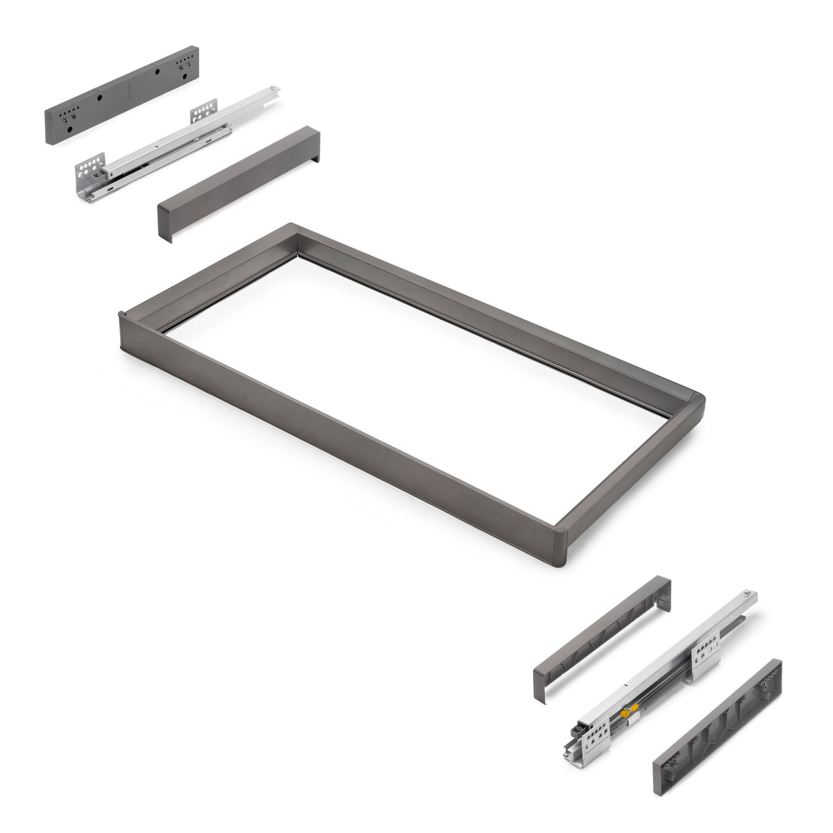 Telaio con guide a estrazione totale e chiusura morbida per accessori per armadi Quartz