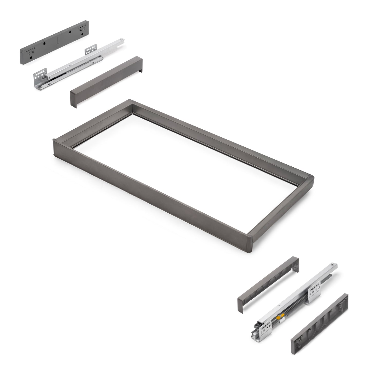 Telaio con guide a estrazione totale e chiusura morbida per accessori per armadi Quartz