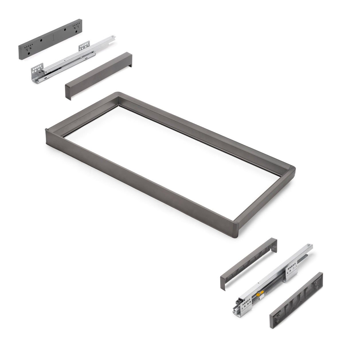 Telaio con guide a estrazione totale e chiusura morbida per accessori per armadi Quartz