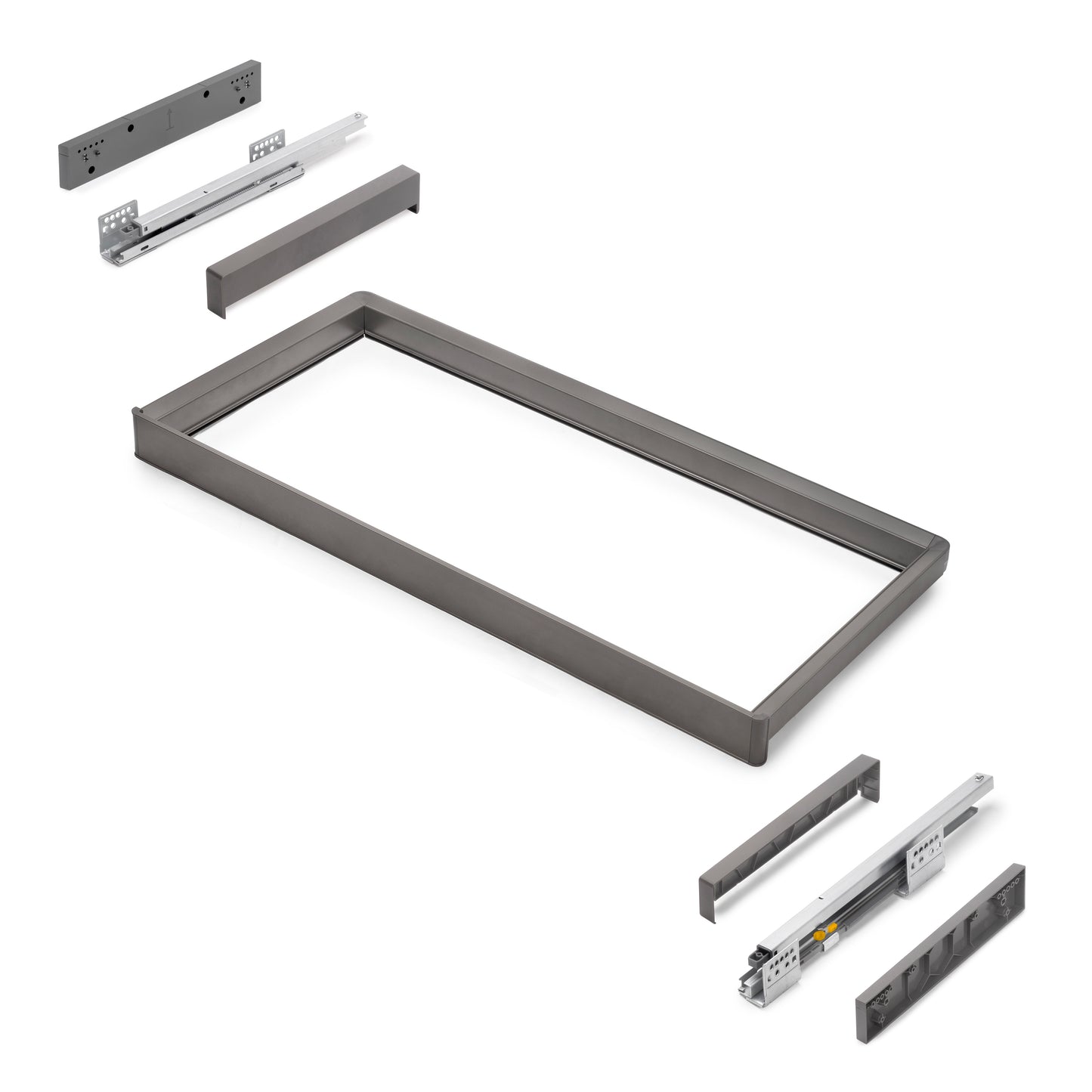 Telaio con guide a estrazione totale e chiusura morbida per accessori per armadi Quartz