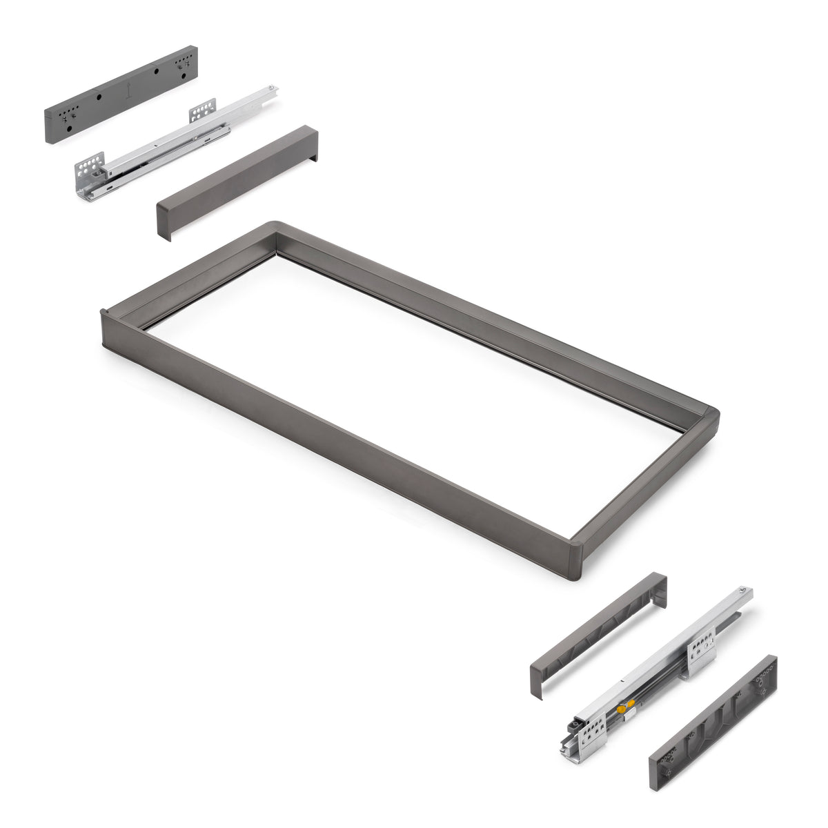 Telaio con guide a estrazione totale e chiusura morbida per accessori per armadi Quartz