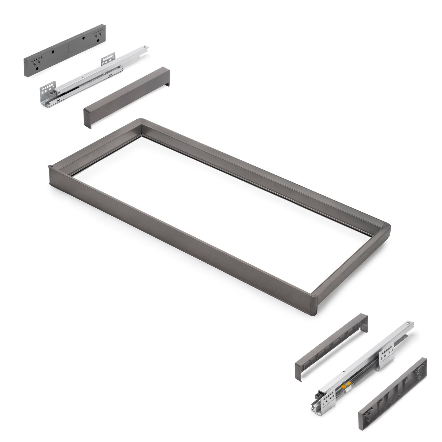 Telaio con guide a estrazione totale e chiusura morbida per accessori per armadi Quartz