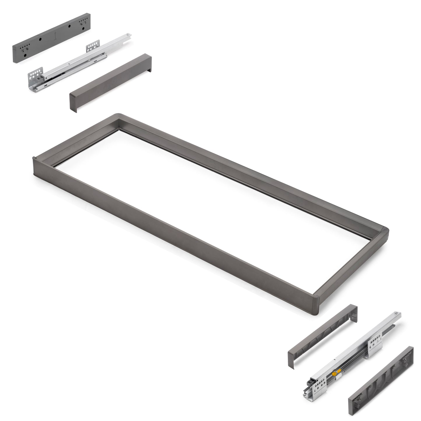 Telaio con guide a estrazione totale e chiusura morbida per accessori per armadi Quartz