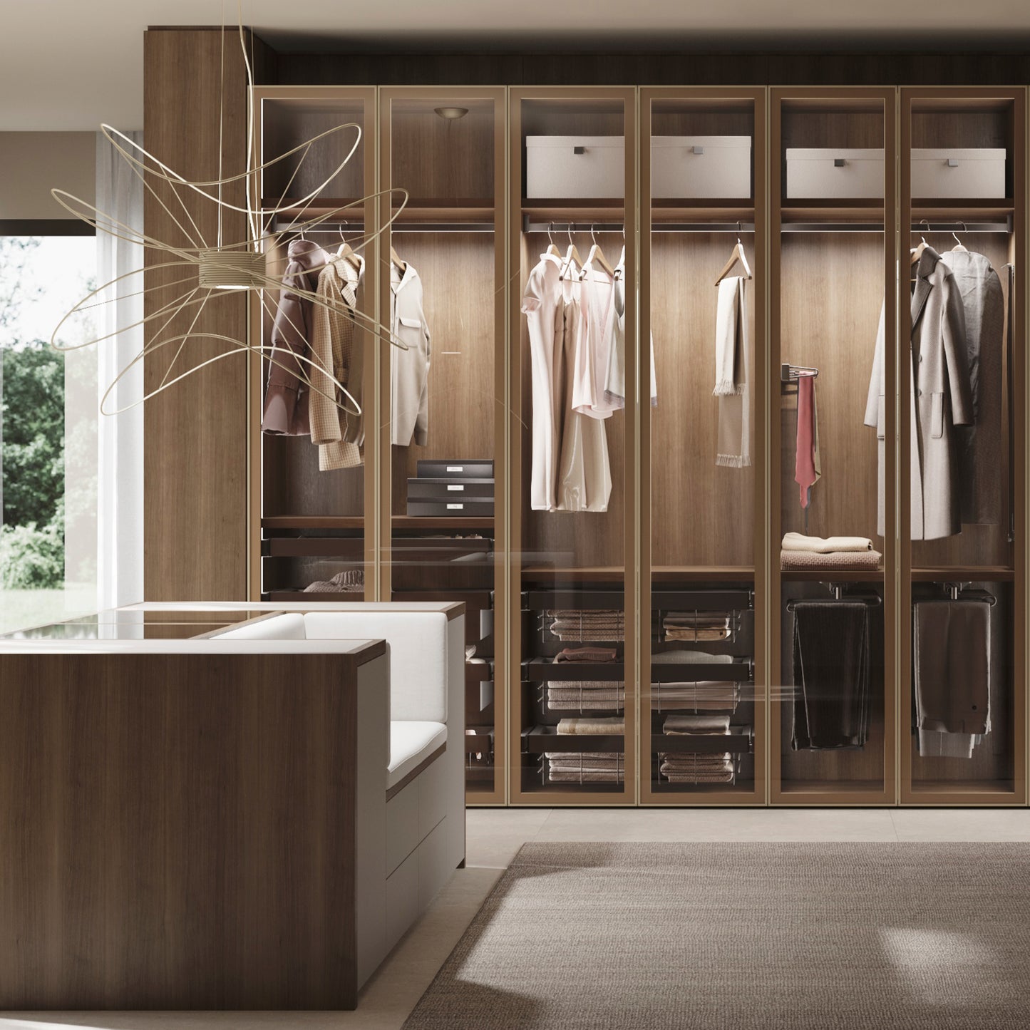 Cassetto in filo metallico per armadi e cabine armadio Quartz