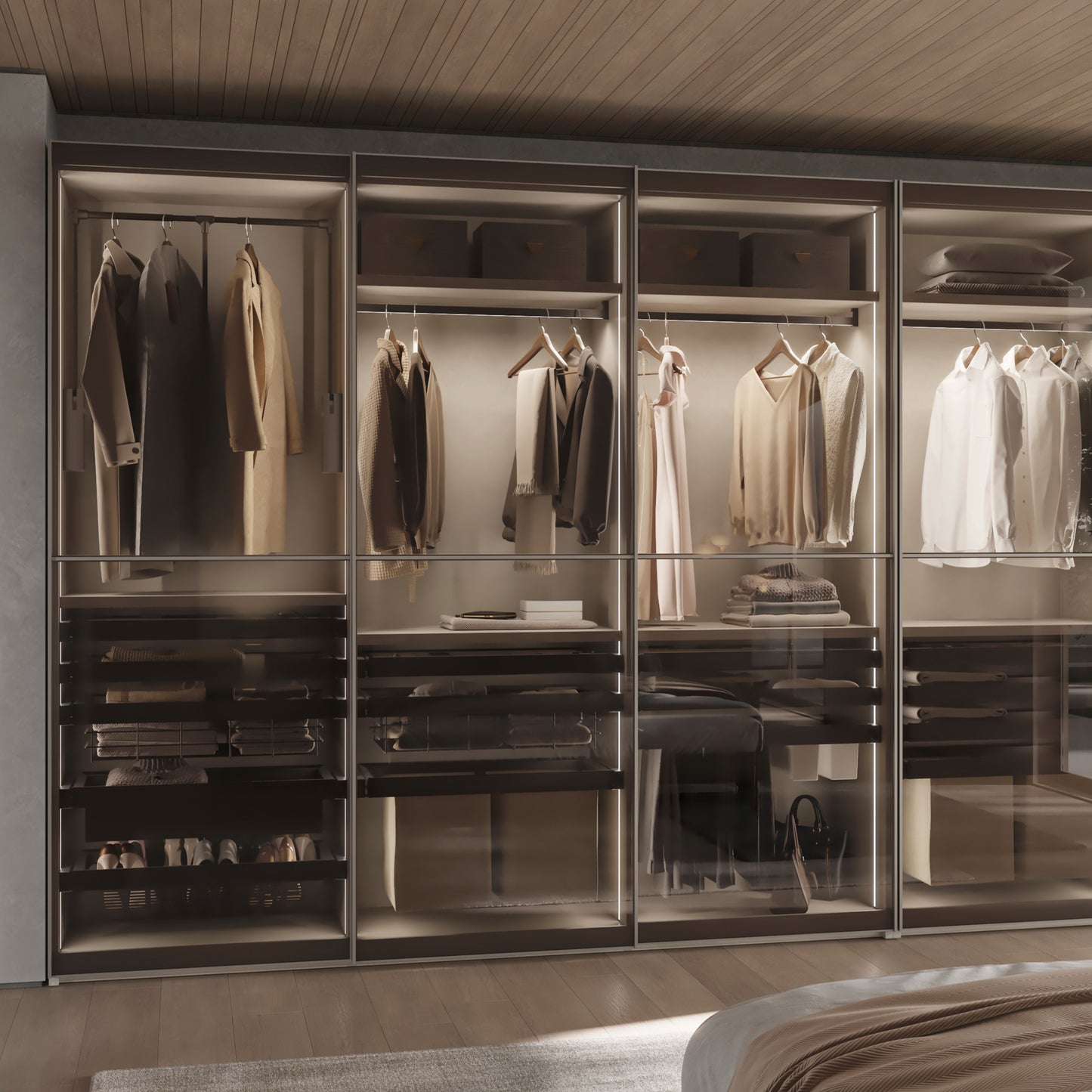 Cassetto porta-scarpe estraibile per armadi e cabine armadio Quartz