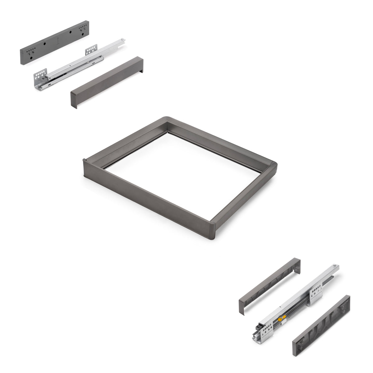 Telaio con guide a estrazione totale e chiusura morbida per accessori per armadi Quartz
