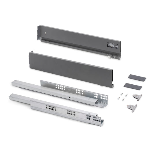 Cassetto esterno Vertex, 40kg, altezza 93mm e regolazione 3D per pannello da 18mm
