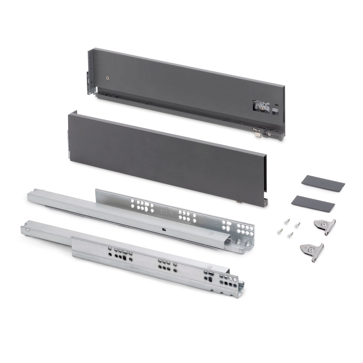 Cassetto esterno Vertex, 40kg, altezza 131mm e regolazione 3D per pannello da 18mm
